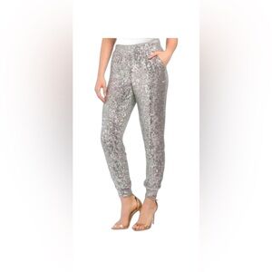 Cable & Gauge Sequin Pull On Joggers Embellished Pants Size L New with Tags
